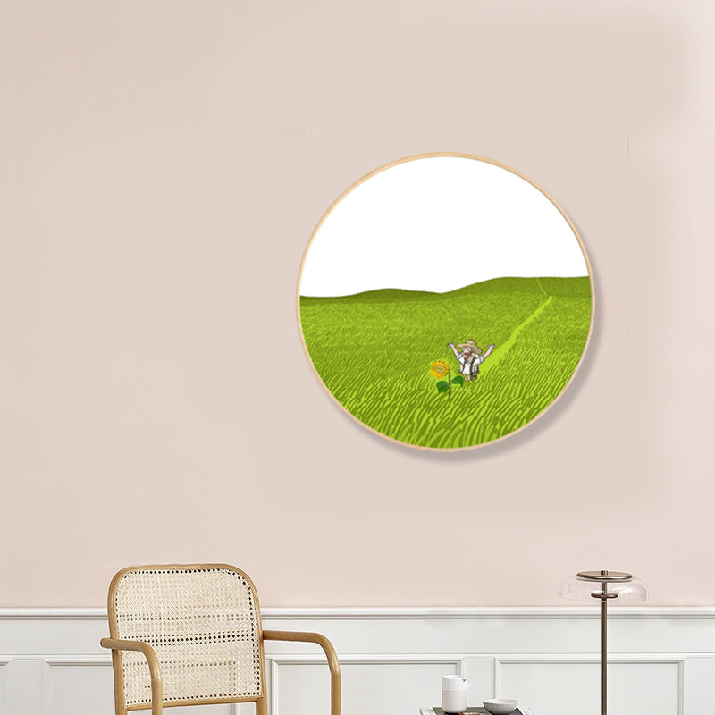 Brehn | Weiche Farb-Farmfeldblick Wandkunst-Druck Impressionismus Texturiertes Eingerahmtes Leinwand für Schlafzimmer
