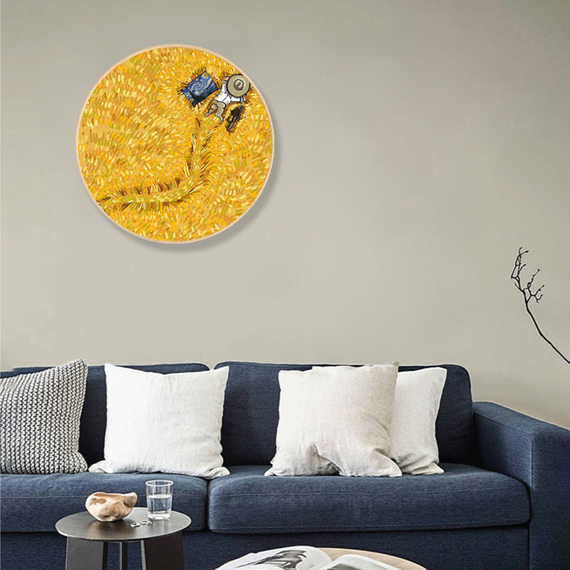 Brehn | Weiche Farb-Farmfeldblick Wandkunst-Druck Impressionismus Texturiertes Eingerahmtes Leinwand für Schlafzimmer