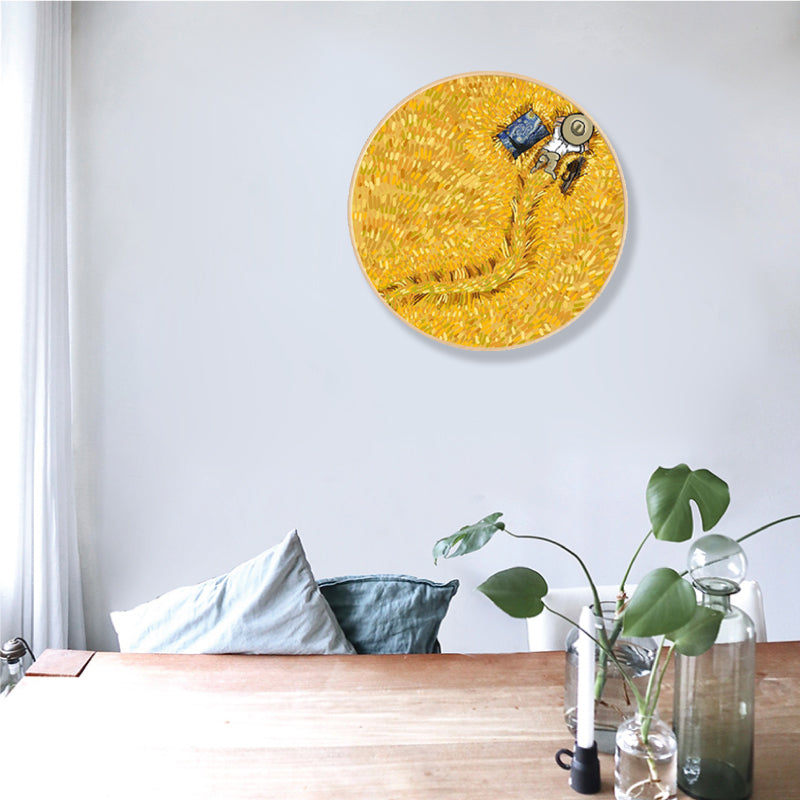 Brehn | Weiche Farb-Farmfeldblick Wandkunst-Druck Impressionismus Texturiertes Eingerahmtes Leinwand für Schlafzimmer