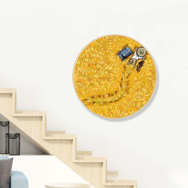 Brehn | Weiche Farb-Farmfeldblick Wandkunst-Druck Impressionismus Texturiertes Eingerahmtes Leinwand für Schlafzimmer
