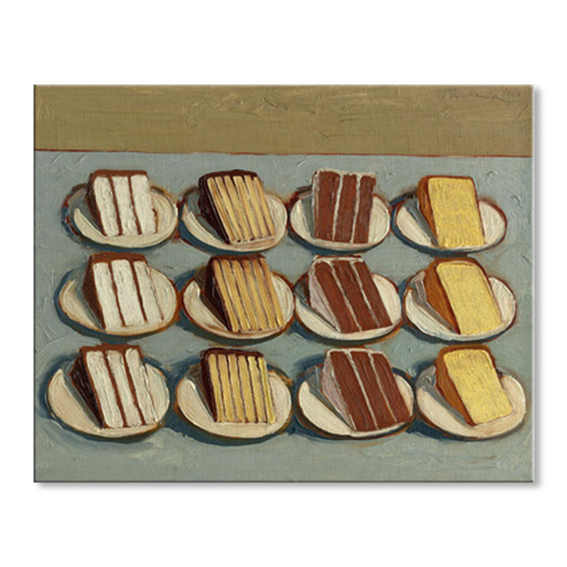 Brehn | Braune Kuchenstück Wanddekoration Lebensmittel Pop Art Texturiertes Eingewickeltes Leinwand für Wohnzimmer
