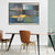 Brehn | Graue handbedruckte Wanddekoration abstraktes Mid-Century Modern strukturiertes Leinwand für Treppe