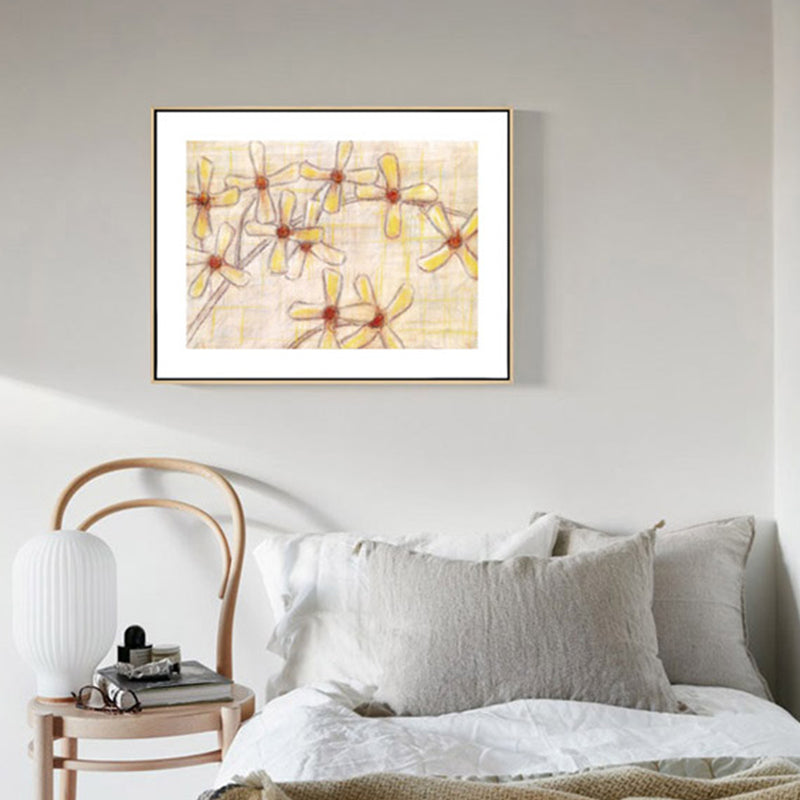 Brehn | Blumenleinwand in Braun für das Schlafzimmer