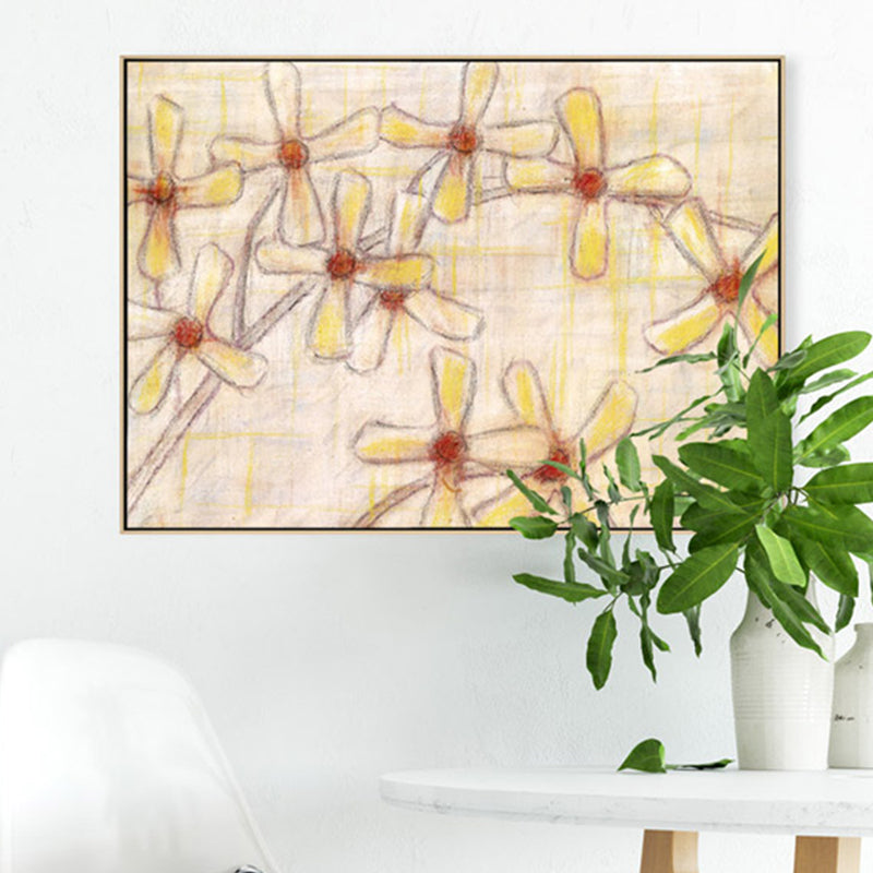 Brehn | Blumenleinwand in Braun für das Schlafzimmer