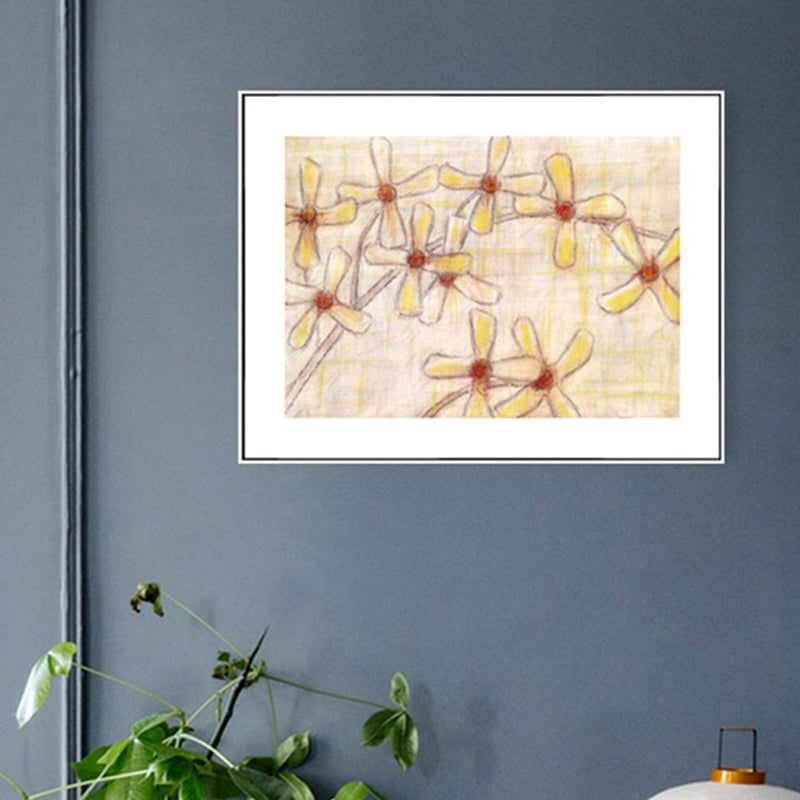 Brehn | Blumenleinwand in Braun für das Schlafzimmer