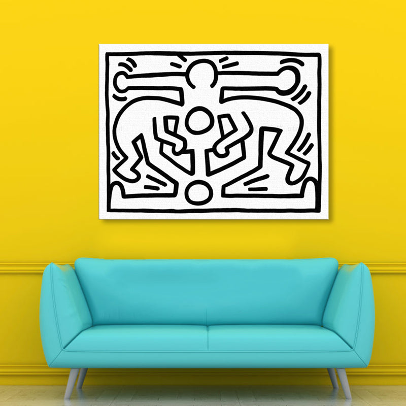 Brehn | Pop-Art-Stil Figur Malerei Jungen Schlafzimmer Eingewickelte Leinwand in Hellen Farben, Texturiert