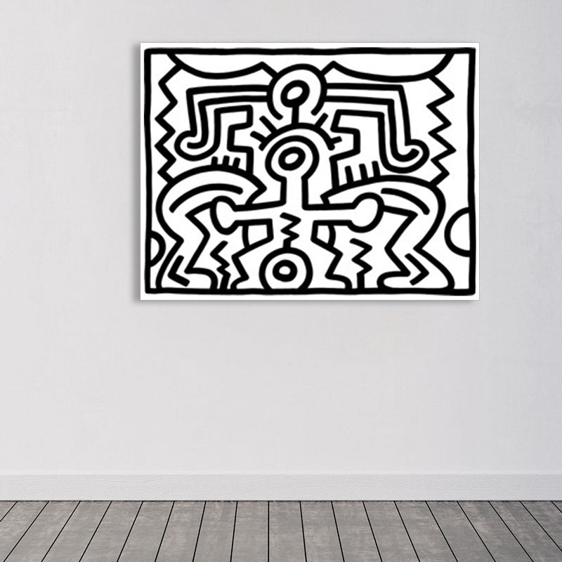 Brehn | Pop-Art-Stil Figur Malerei Jungen Schlafzimmer Eingewickelte Leinwand in Hellen Farben, Texturiert