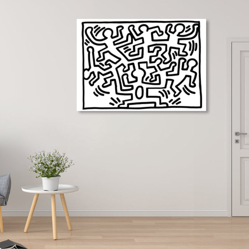 Brehn | Pop-Art-Stil Figur Malerei Jungen Schlafzimmer Eingewickelte Leinwand in Hellen Farben, Texturiert