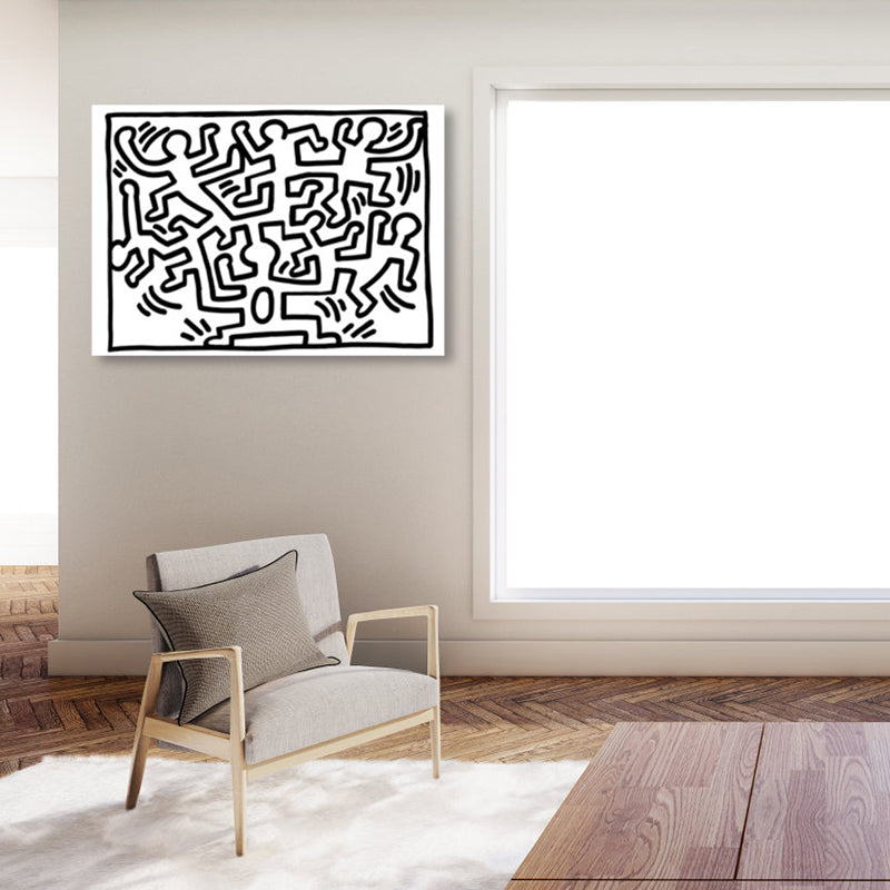 Brehn | Pop-Art-Stil Figur Malerei Jungen Schlafzimmer Eingewickelte Leinwand in Hellen Farben, Texturiert