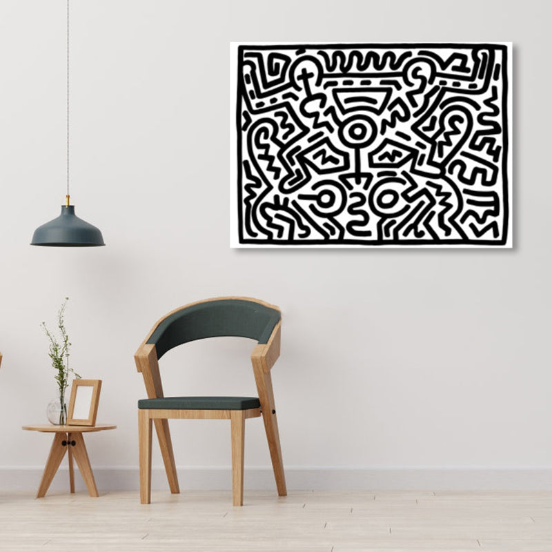 Brehn | Pop-Art-Stil Figur Malerei Jungen Schlafzimmer Eingewickelte Leinwand in Hellen Farben, Texturiert