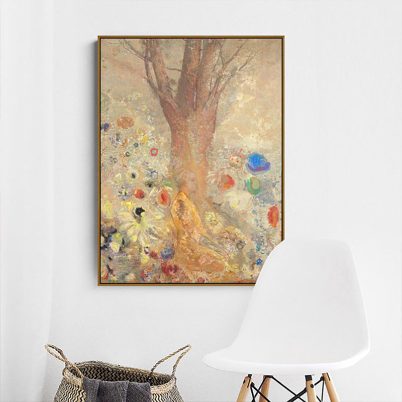 Brehn | Art Nouveau Gemälde Baum Leinwand Braun Religiöses Muster Wanddeko für Wohnzimmer