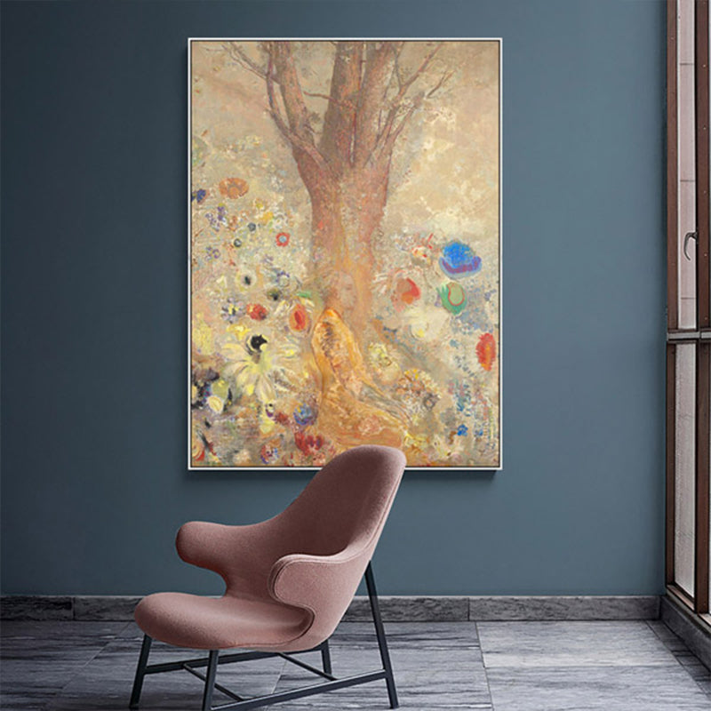 Brehn | Art Nouveau Gemälde Baum Leinwand Braun Religiöses Muster Wanddeko für Wohnzimmer