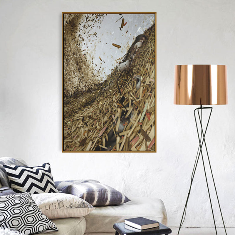 Brehn | Surrealismus Stil Nacktes Mädchen Leinwanddruck Figur Lichtfarbe Wohnzimmer Wandkunst Dekor