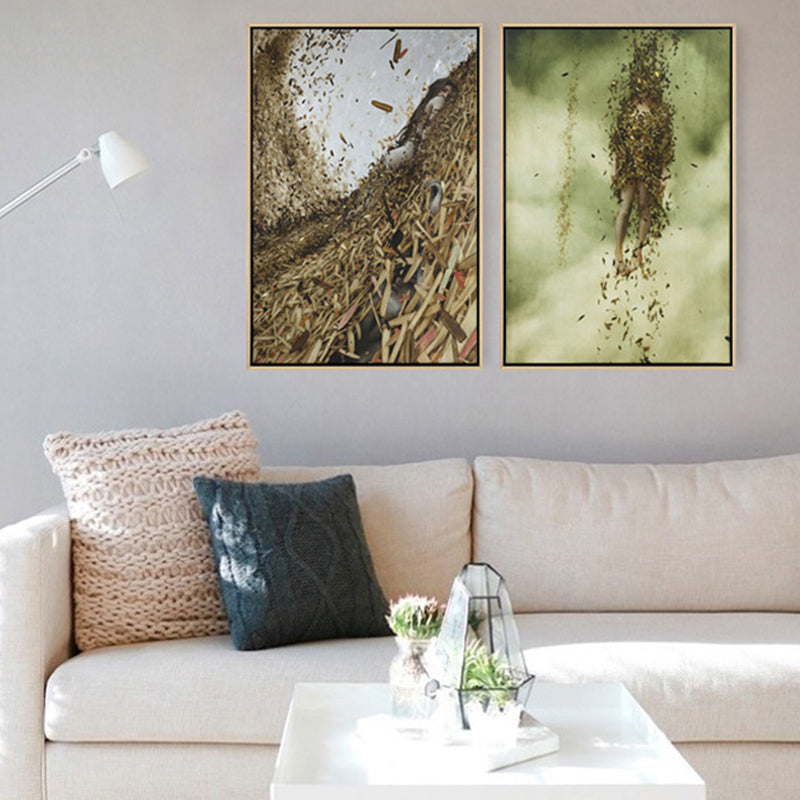 Brehn | Surrealismus Stil Nacktes Mädchen Leinwanddruck Figur Lichtfarbe Wohnzimmer Wandkunst Dekor