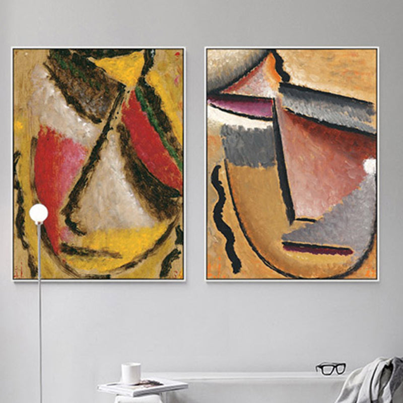 Brehn | Abstrakter Expressionismus Handdruck Leinwand Kunst Wohnzimmer Wanddekoration in Pastellfarbe