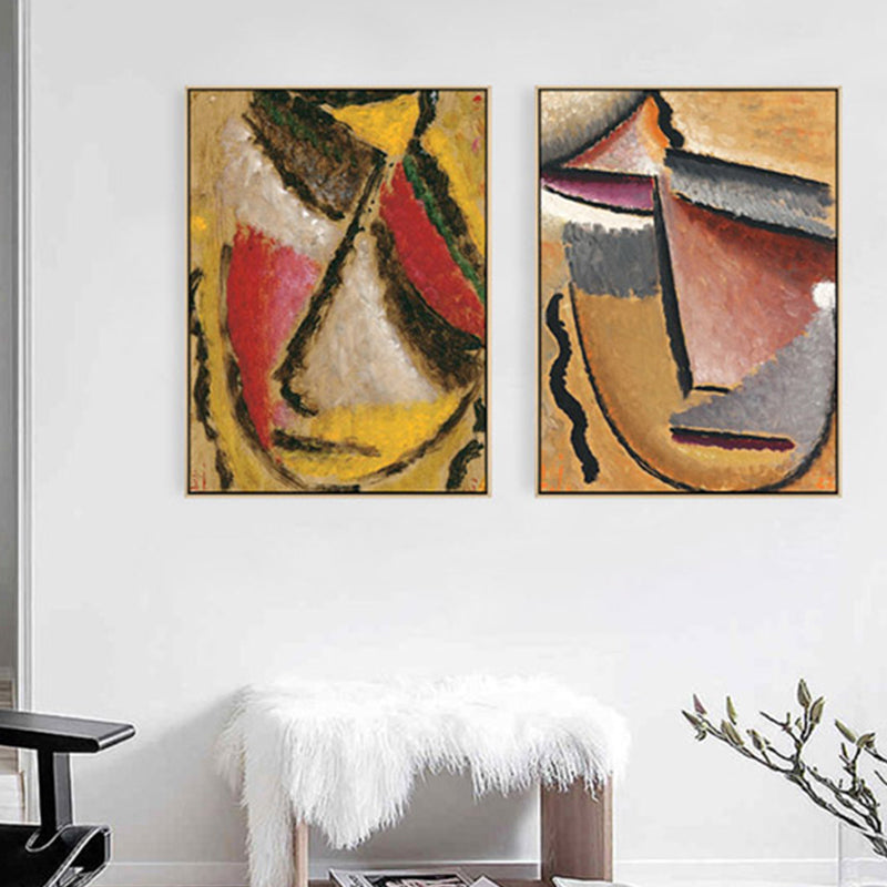 Brehn | Abstrakter Expressionismus Handdruck Leinwand Kunst Wohnzimmer Wanddekoration in Pastellfarbe