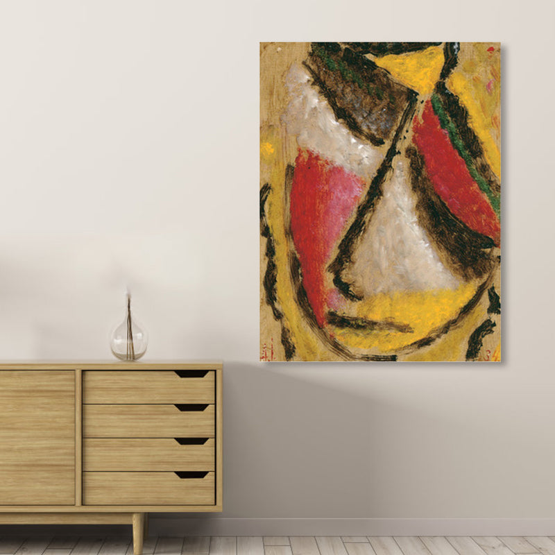 Brehn | Abstrakter Expressionismus Handdruck Leinwand Kunst Wohnzimmer Wanddekoration in Pastellfarbe
