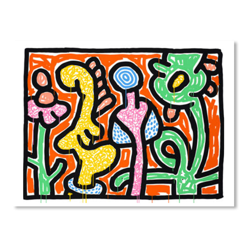 Brehn | Florales Design Wanddekoration Pop-Art texturiertes Leinwandbild in Pastellfarbe für das Familienzimmer