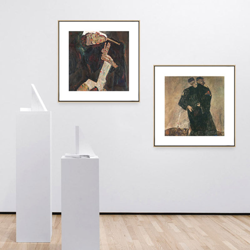 Brehn | Man Wandkunst Wohnzimmer Charakter Eingehüllte Leinwand in Dunkler Farbe, Mehrere Größenoptionen