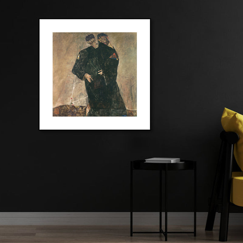 Brehn | Man Wandkunst Wohnzimmer Charakter Eingehüllte Leinwand in Dunkler Farbe, Mehrere Größenoptionen