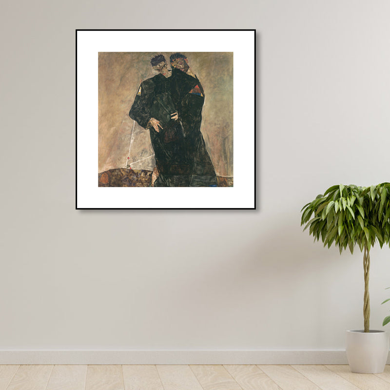 Brehn | Man Wandkunst Wohnzimmer Charakter Eingehüllte Leinwand in Dunkler Farbe, Mehrere Größenoptionen