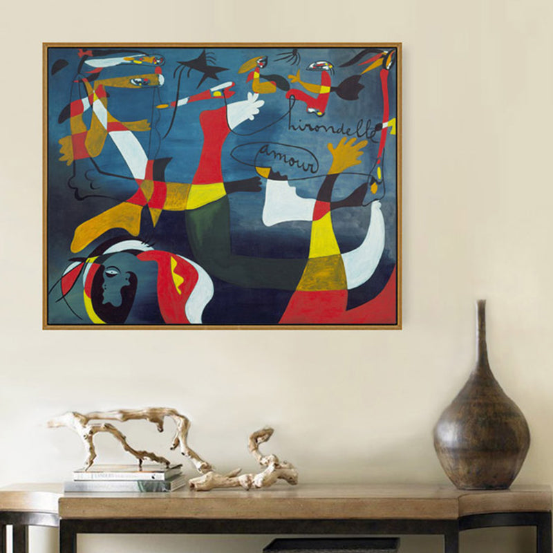 Brehn | Kubismus Ölmalerei Wandkunst Druck Blau Ruhe Raum Leinwand, Mehrere Größen Verfügbar