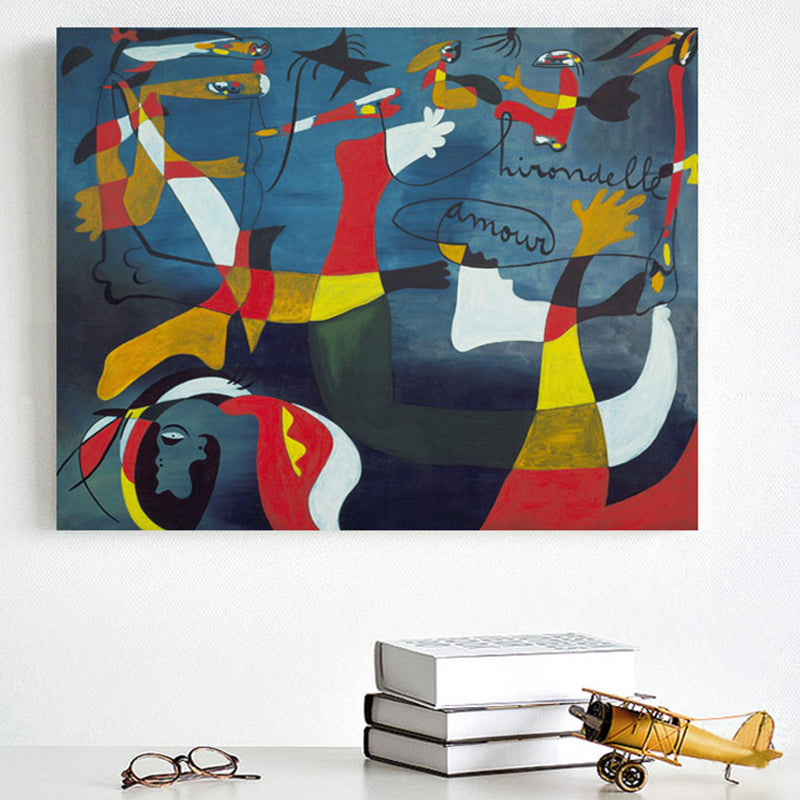 Brehn | Kubismus Ölmalerei Wandkunst Druck Blau Ruhe Raum Leinwand, Mehrere Größen Verfügbar