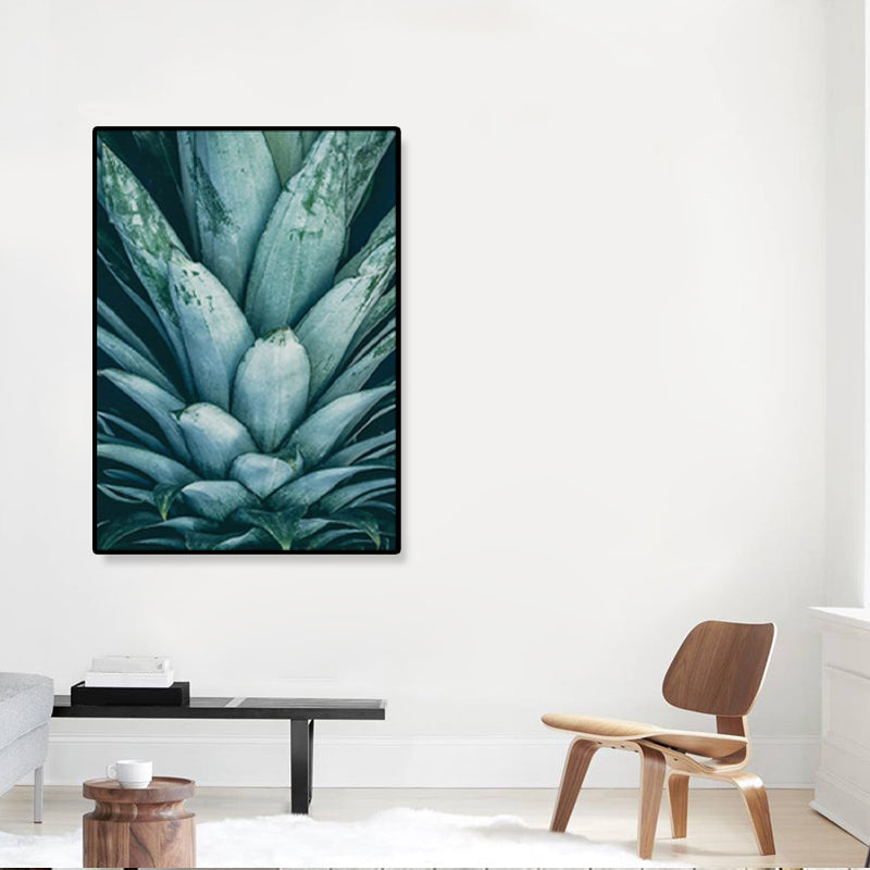 Brehn | Grünes Ananas-Top-Druck-Leinwand-Botanik-Nordischer-texturierter Wandkunst für Hausinterieur