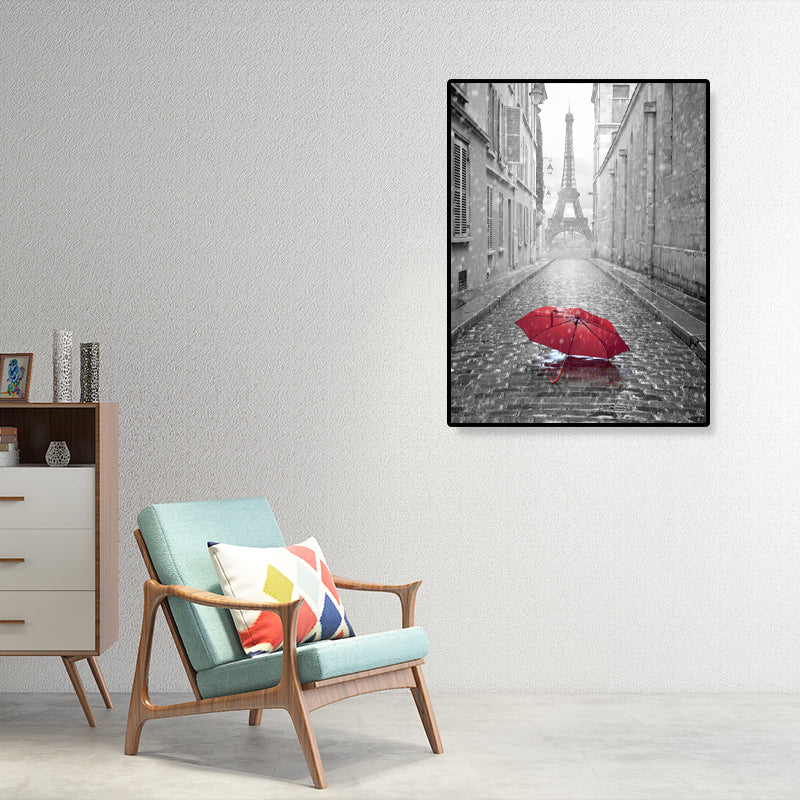 Brehn | Global Inspired Eiffel Tower Canvas Graue Texturierte Wandkunst Druck für Wohnzimmer
