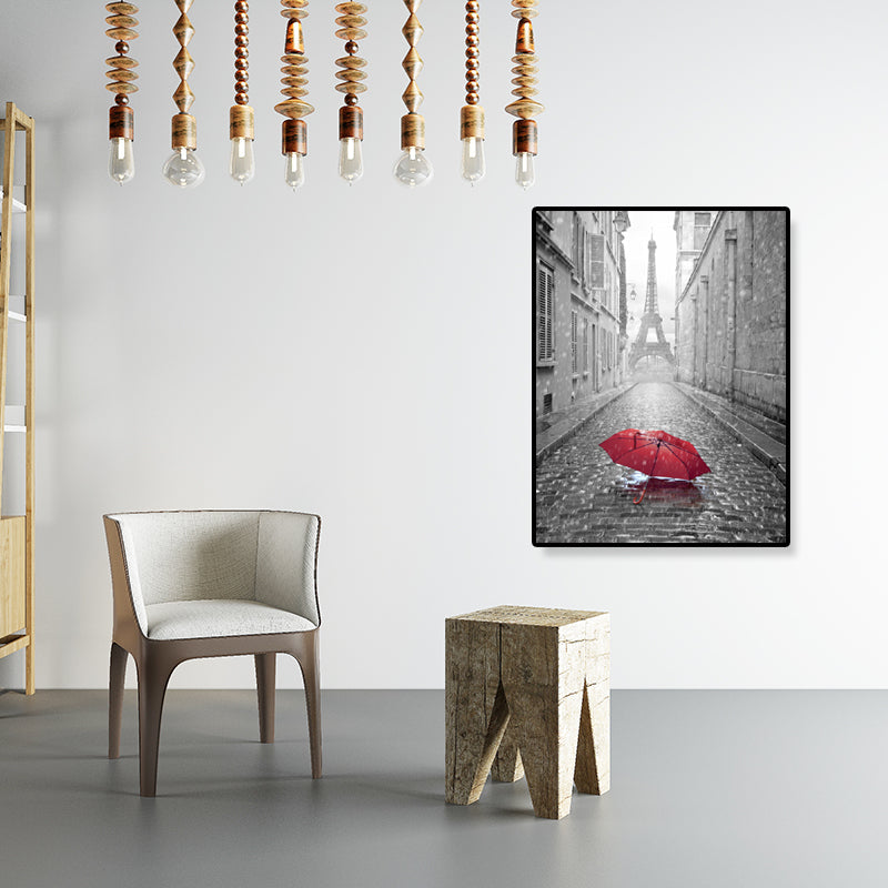 Brehn | Global Inspired Eiffel Tower Canvas Graue Texturierte Wandkunst Druck für Wohnzimmer