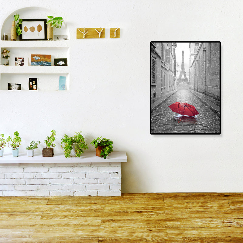 Brehn | Global Inspired Eiffel Tower Canvas Graue Texturierte Wandkunst Druck für Wohnzimmer