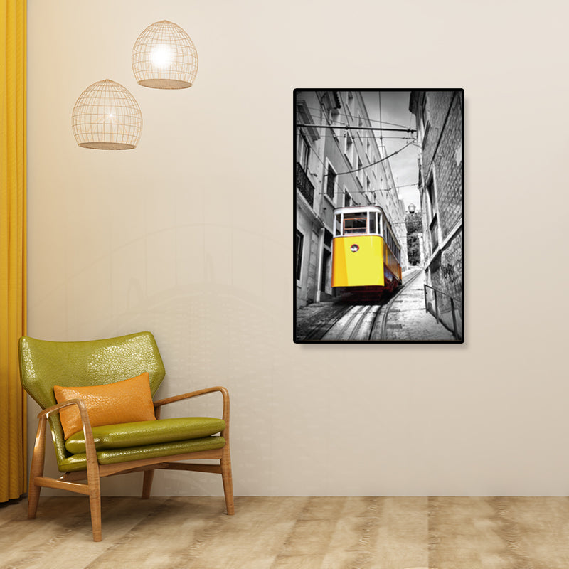 Brehn | Nostalgische Fotografische Stadtbahn-Leinwand Jungenzimmer Verkehr Wandkunst Druck