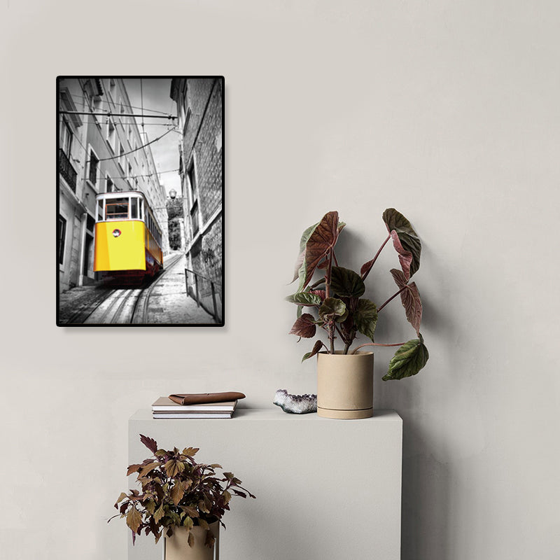 Brehn | Nostalgische Fotografische Stadtbahn-Leinwand Jungenzimmer Verkehr Wandkunst Druck