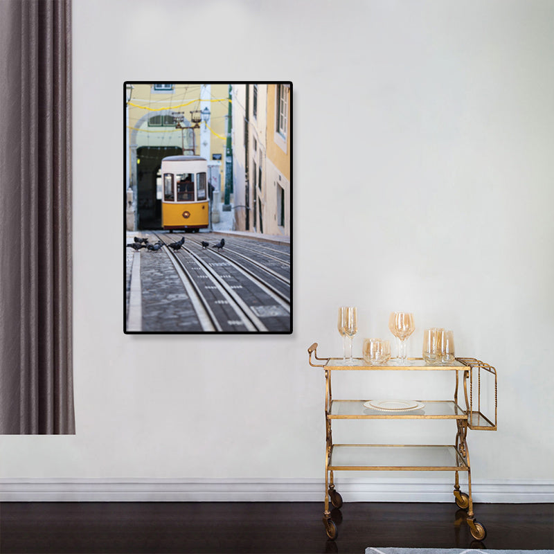 Brehn | Nostalgische Fotografische Stadtbahn-Leinwand Jungenzimmer Verkehr Wandkunst Druck