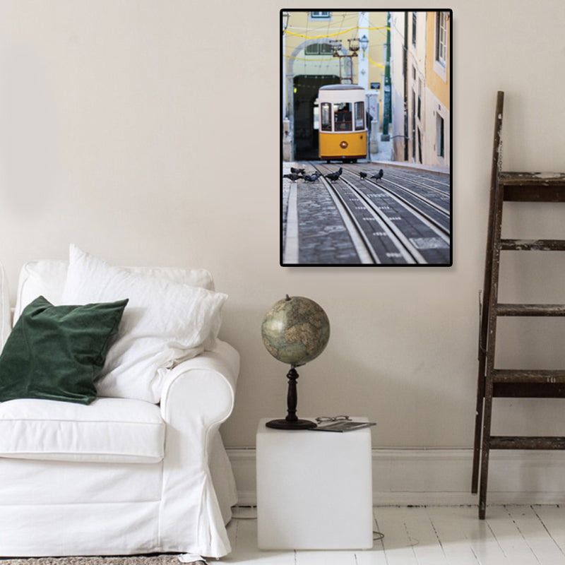 Brehn | Nostalgische Fotografische Stadtbahn-Leinwand Jungenzimmer Verkehr Wandkunst Druck