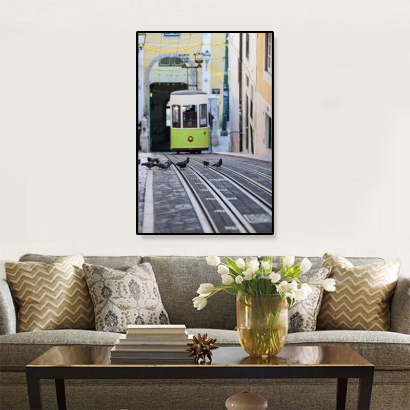 Brehn | Nostalgische Fotografische Stadtbahn-Leinwand Jungenzimmer Verkehr Wandkunst Druck