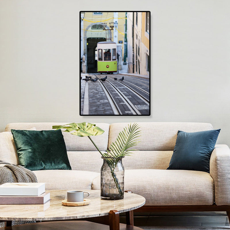 Brehn | Nostalgische Fotografische Stadtbahn-Leinwand Jungenzimmer Verkehr Wandkunst Druck