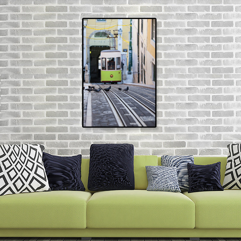 Brehn | Nostalgische Fotografische Stadtbahn-Leinwand Jungenzimmer Verkehr Wandkunst Druck