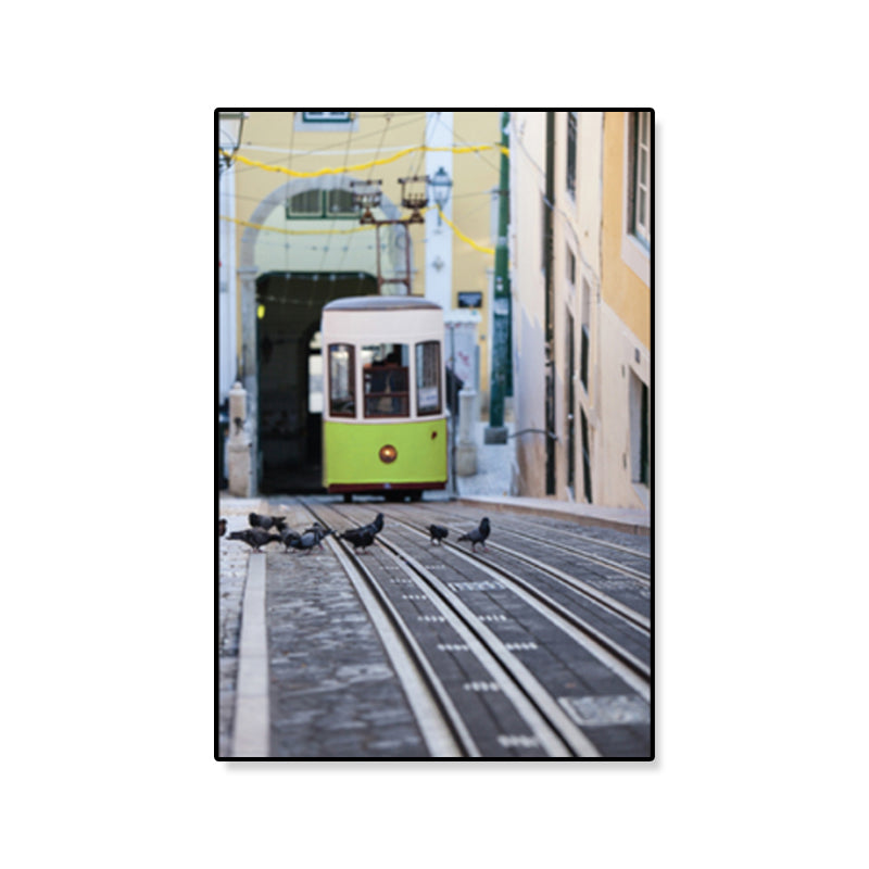 Brehn | Nostalgische Fotografische Stadtbahn-Leinwand Jungenzimmer Verkehr Wandkunst Druck