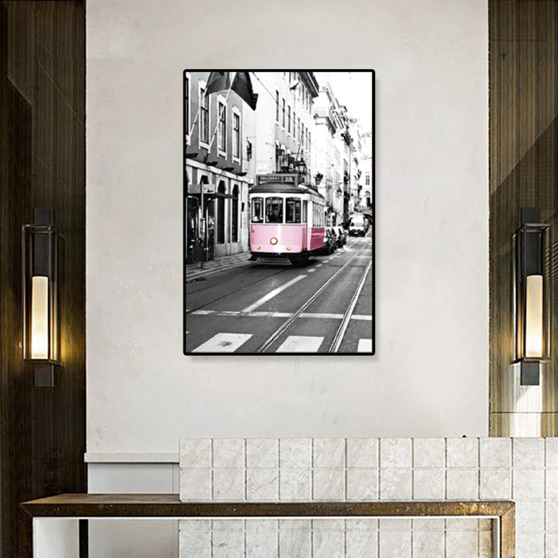 Brehn | Nostalgische Fotografische Stadtbahn-Leinwand Jungenzimmer Verkehr Wandkunst Druck