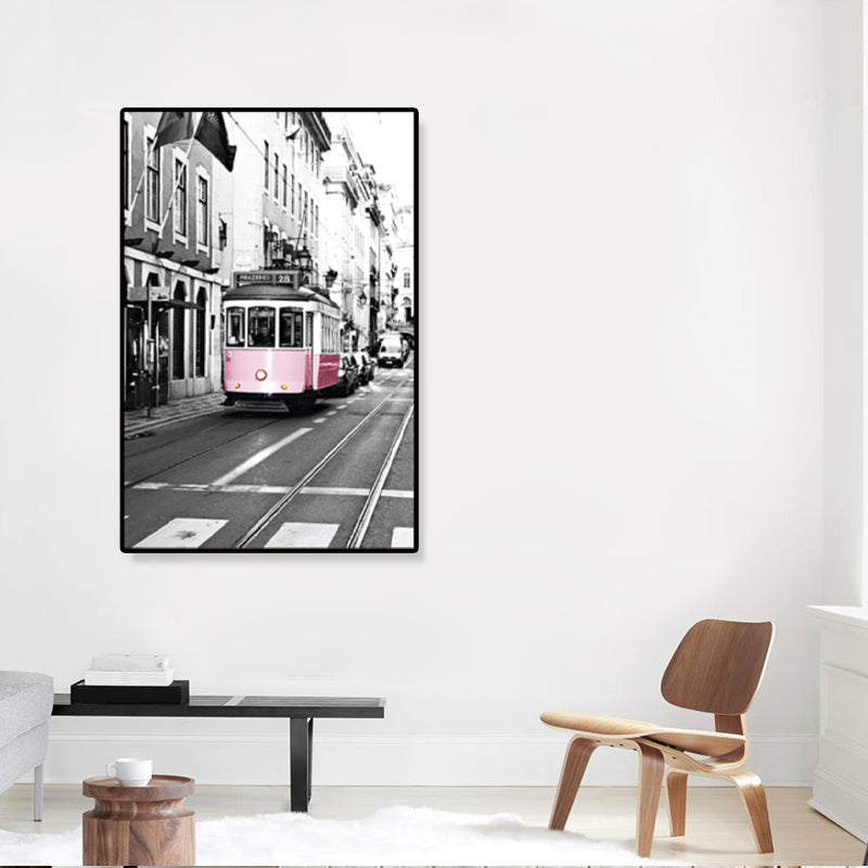 Brehn | Nostalgische Fotografische Stadtbahn-Leinwand Jungenzimmer Verkehr Wandkunst Druck