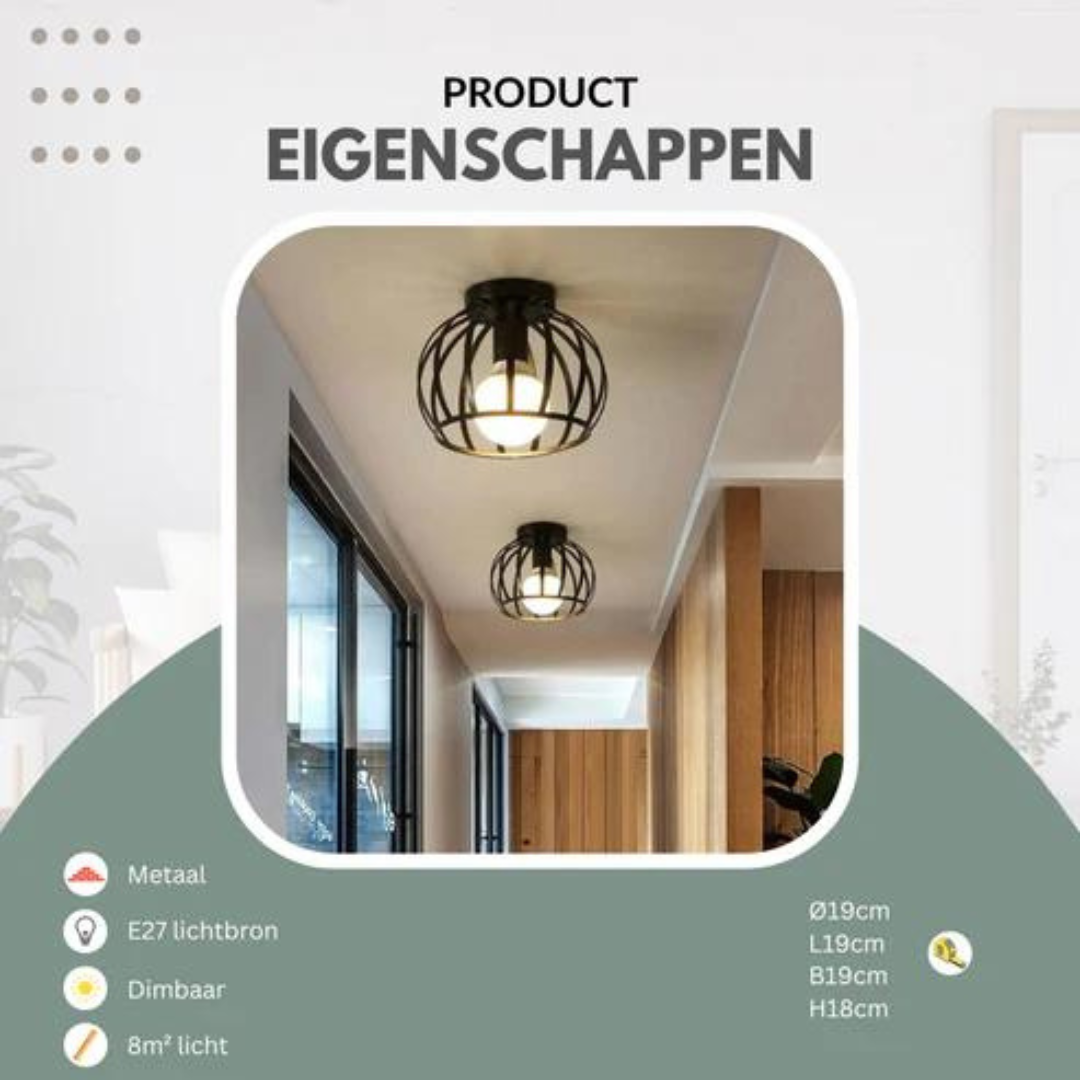Trendige industrielle Deckenlampe mit offenem Design - ForgeLight | Brehn