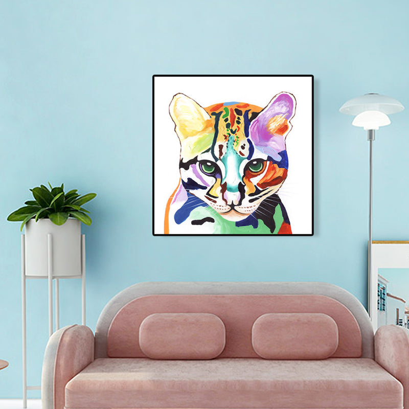 Brehn | Pop Art Stylisches Tiermuster Wanddeko Helle Farbe Esszimmer Eingewickelte Leinwand