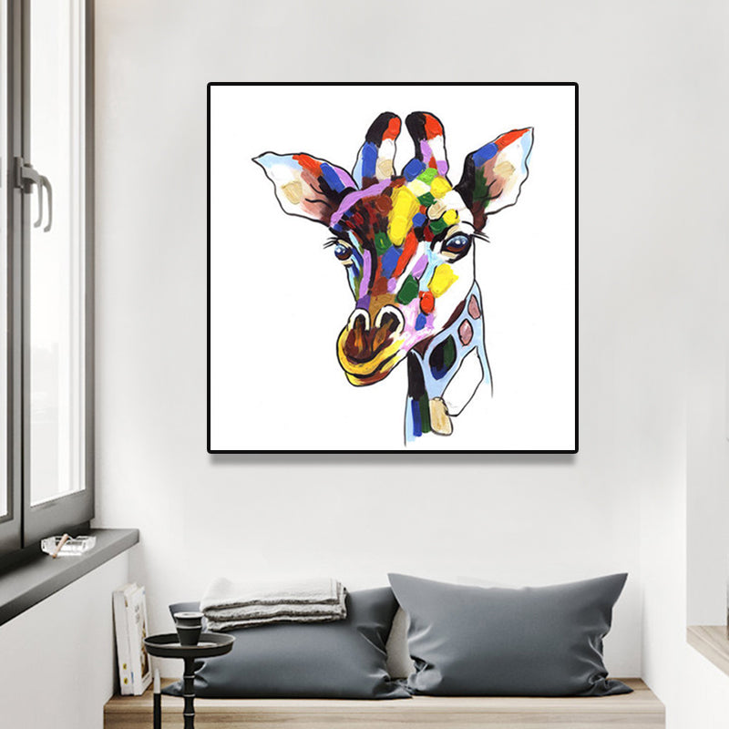 Brehn | Pop Art Stylisches Tiermuster Wanddeko Helle Farbe Esszimmer Eingewickelte Leinwand