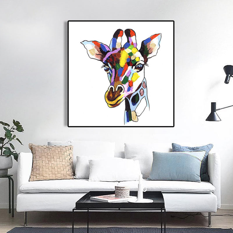 Brehn | Pop Art Stylisches Tiermuster Wanddeko Helle Farbe Esszimmer Eingewickelte Leinwand