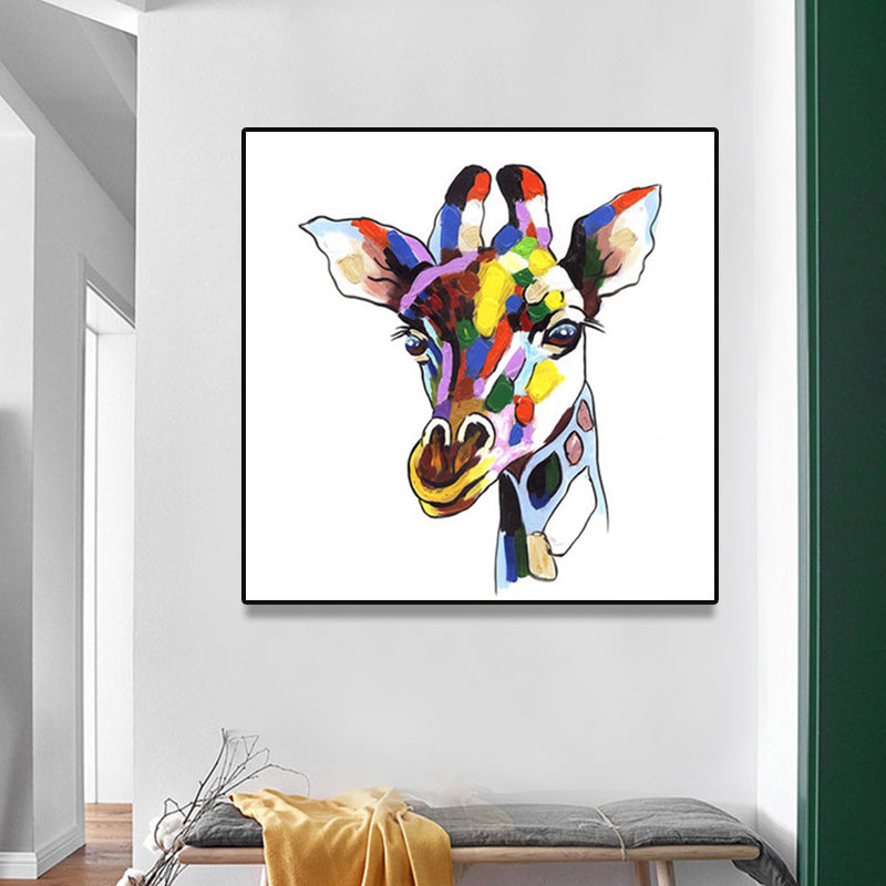 Brehn | Pop Art Stylisches Tiermuster Wanddeko Helle Farbe Esszimmer Eingewickelte Leinwand