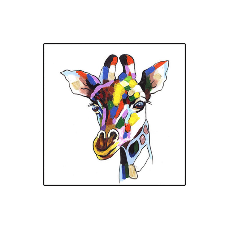 Brehn | Pop Art Stylisches Tiermuster Wanddeko Helle Farbe Esszimmer Eingewickelte Leinwand