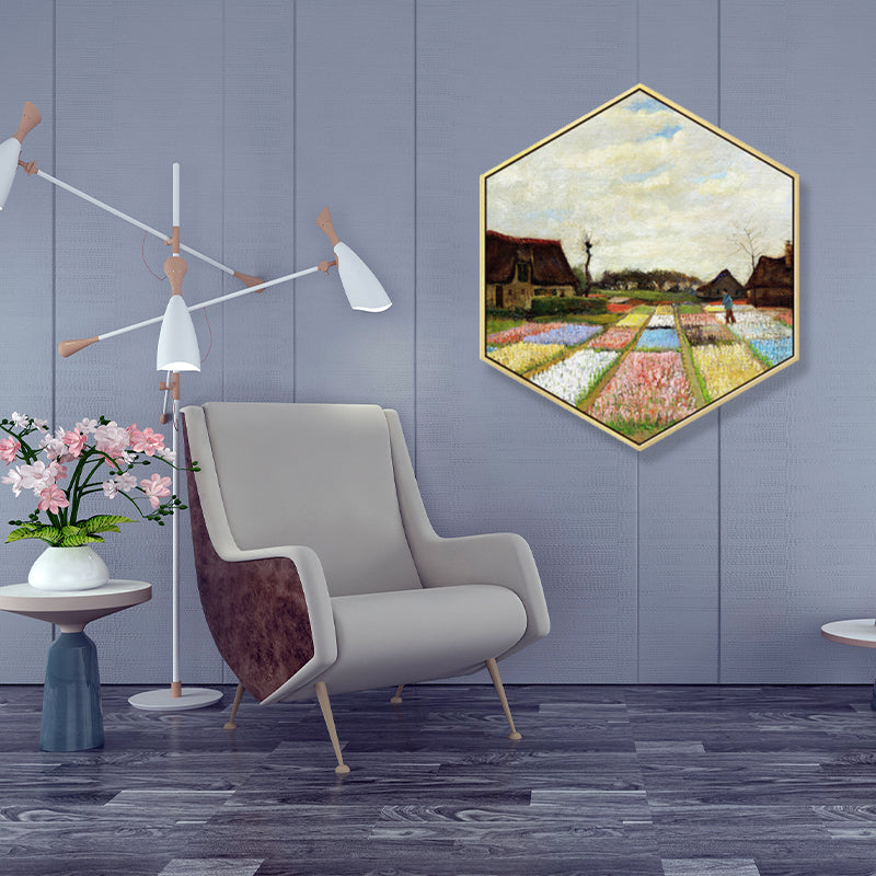 Brehn | Impressionismus Flachland Szene Wandkunst Leinwand Texturiertes Pastellfarb Gemälde für das Kinderzimmer
