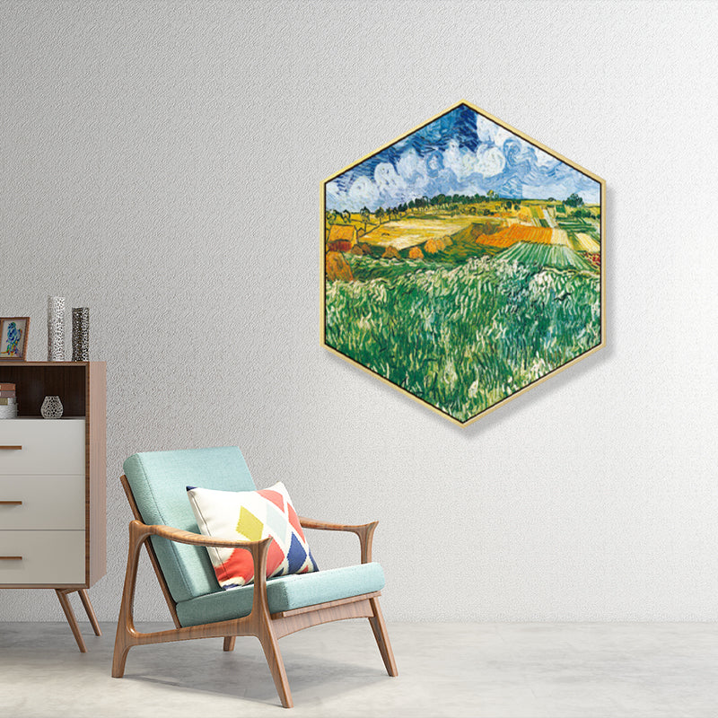 Brehn | Impressionismus Flachland Szene Wandkunst Leinwand Texturiertes Pastellfarb Gemälde für das Kinderzimmer