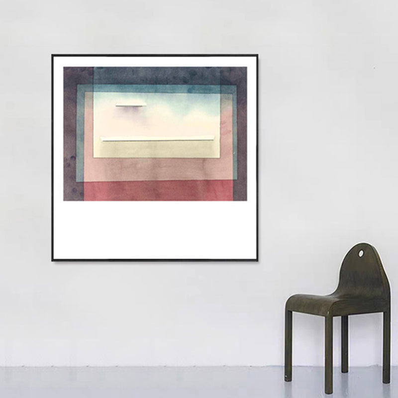 Brehn | Lapped Geometry Leinwanddruck Texturiert Moderner Kunststil Schlafzimmer Wanddekor in Sanften Farben